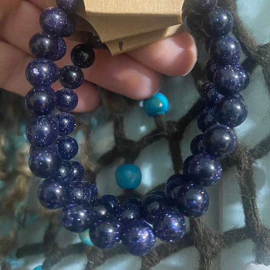 Crystal Bracelet - Blue Goldstone 8 mm Bracelet
